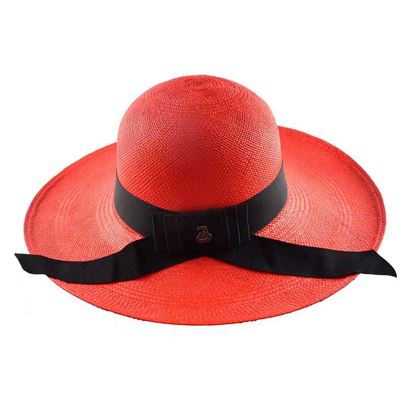 Red Classy Panama Hat Back