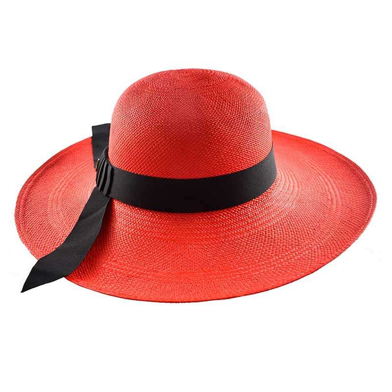 Red Classy Panama Hat Side