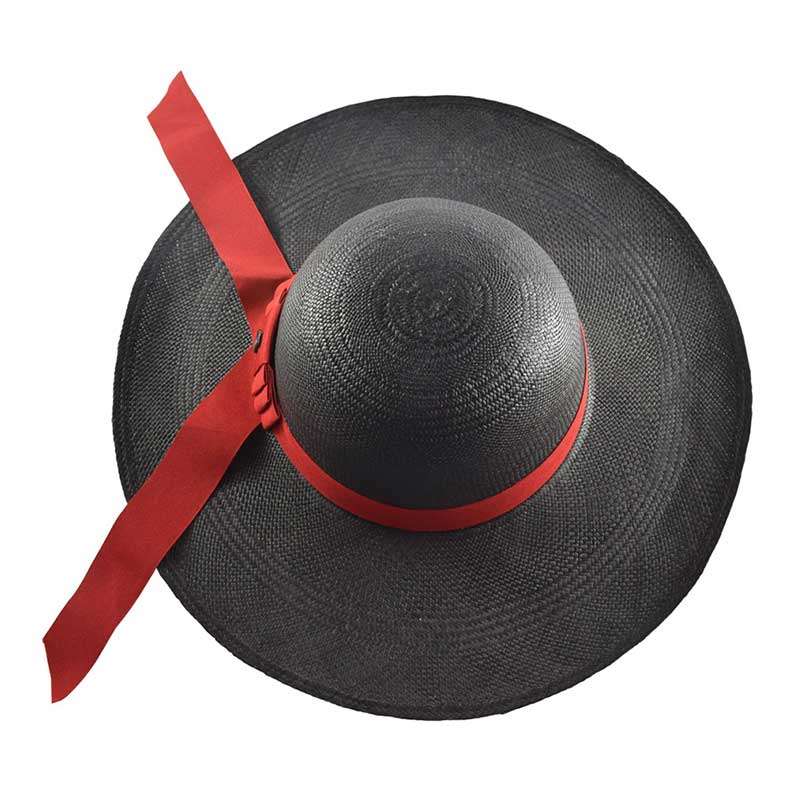 Black Panama Hat Red Band