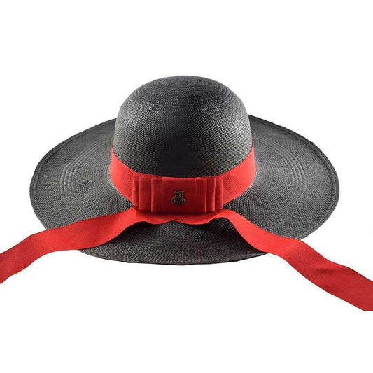 Black Panama Hat Red Band