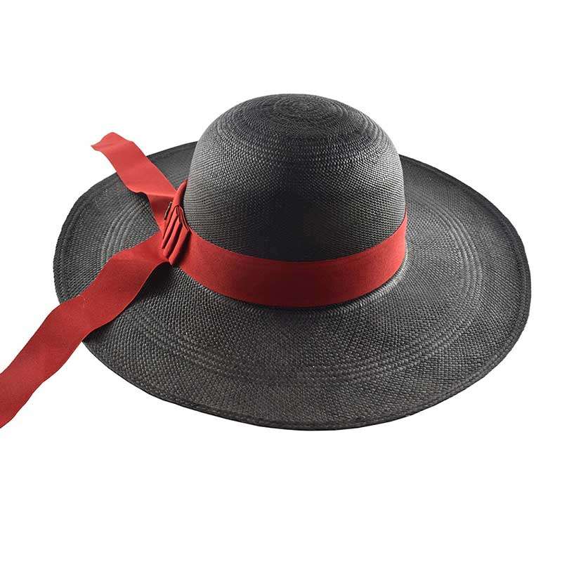 Black Panama Hat Red Band