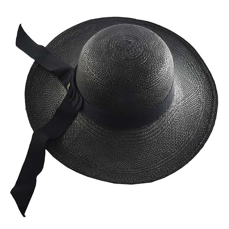 Women Wide Brim Black panama Hat