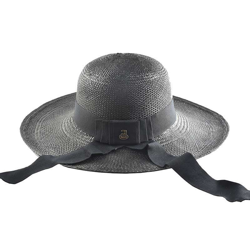 Women Wide Brim Black panama Hat