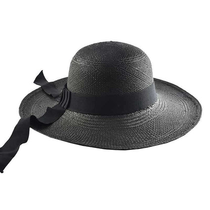 Women Wide Brim Black panama Hat