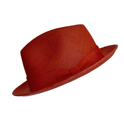 Red Panama Hat Short Brim