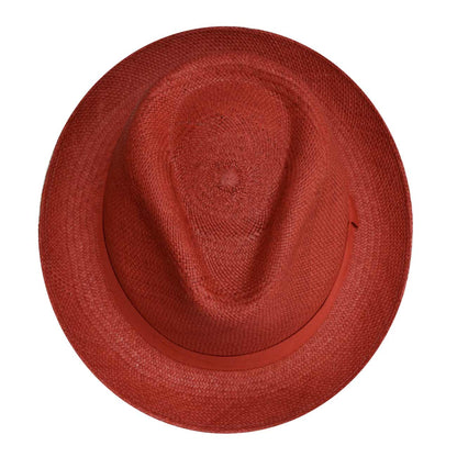 Red Panama Hat Short Brim