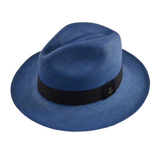 Panama Hat Electric Blue Fedora