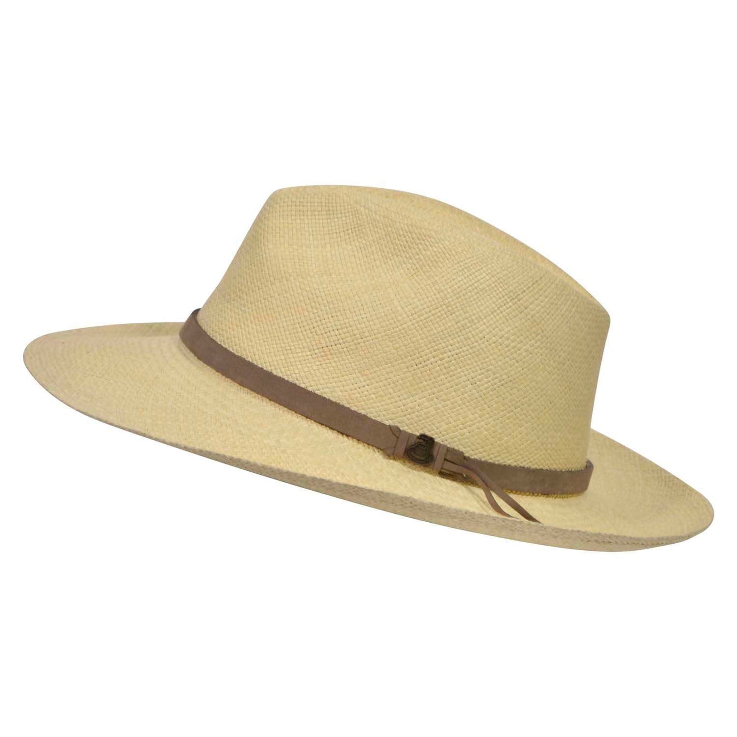 Natural Panama Hat with Brown Leather Band