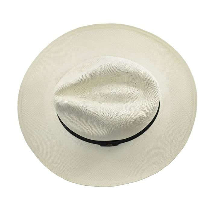 Wide Brim panama hat Black White