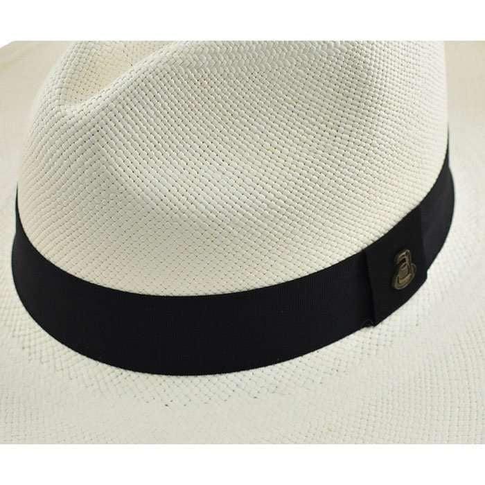 Wide Brim panama hat Black White