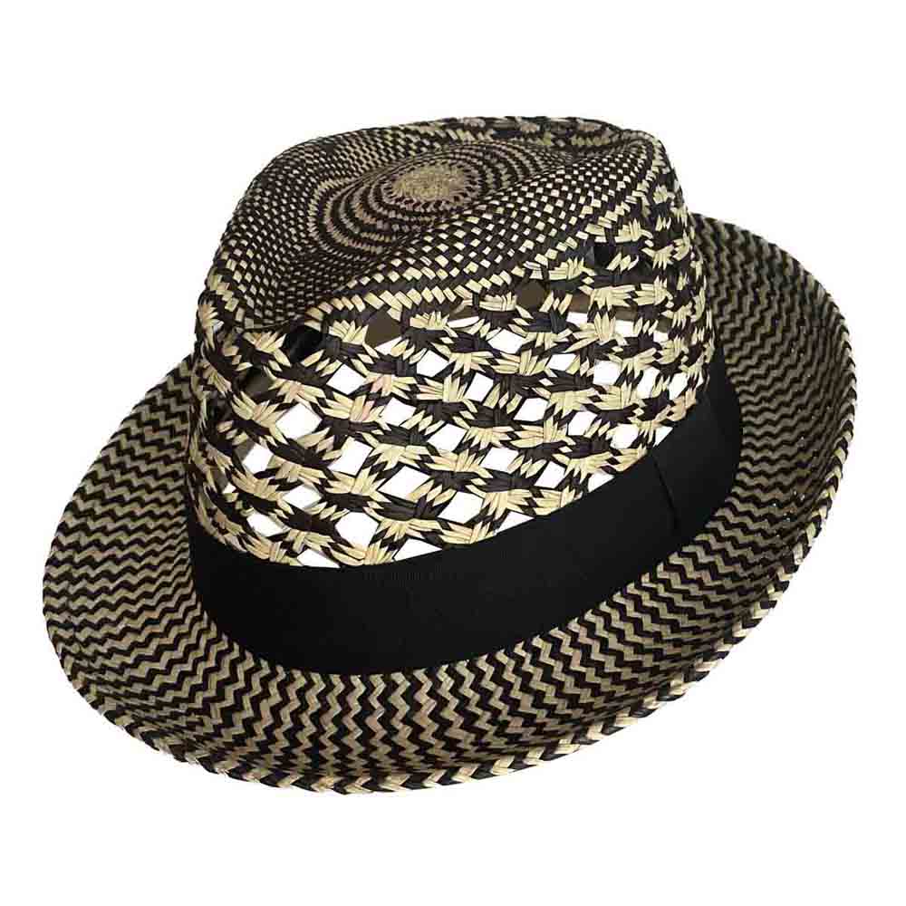 black and white panama hat