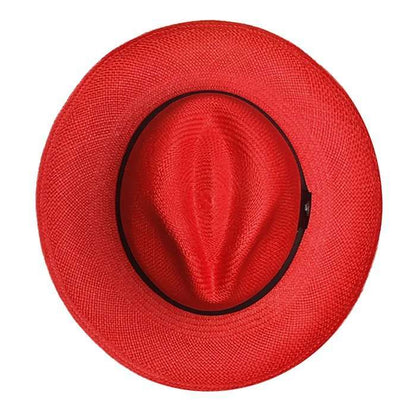 Panama Hat  Red Fedora