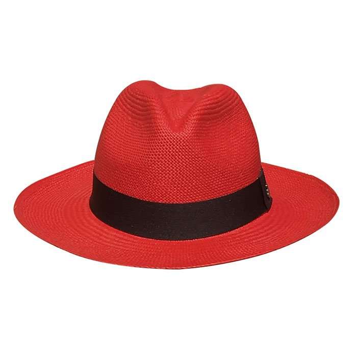 Panama Hat  Red Fedora